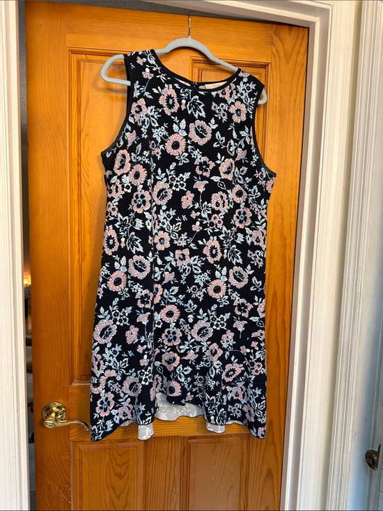LOFT Dresses & Skirts - Loft Navy blue Floral Sleeveless Shift Dress with Pink & White Flowers